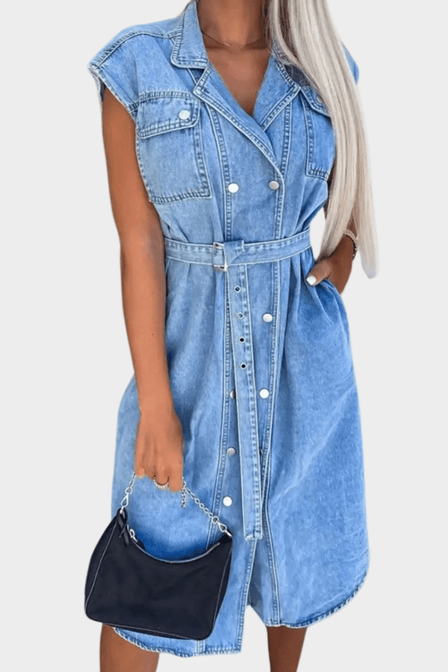 Sophie | Chic Sleeveless Summer Denim Dress