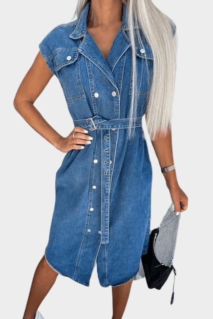 Sophie | Chic Sleeveless Summer Denim Dress