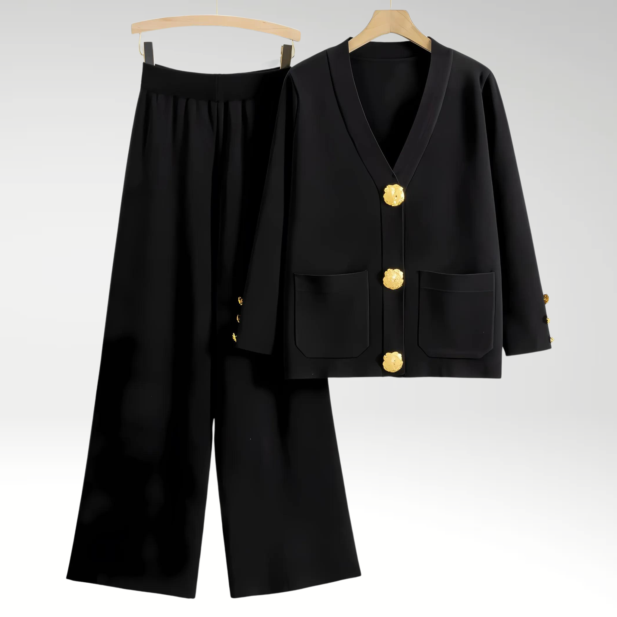 Sophie | Chic V Neck Women's Lounge Set with Relaxed Pants