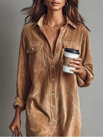 Sophie | Cozy Button-Up Midi Womens Dress