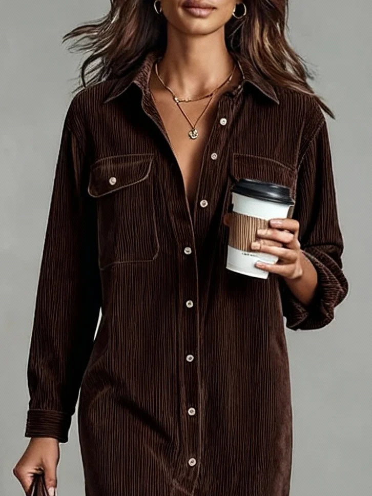 Sophie | Cozy Button-Up Midi Womens Dress