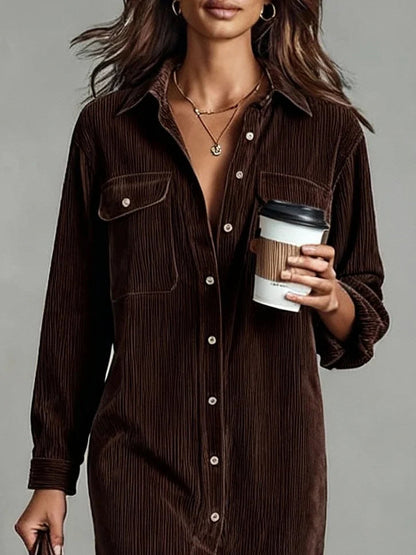 Sophie | Cozy Button-Up Midi Womens Dress