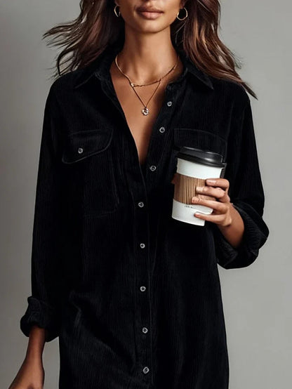 Sophie | Cozy Button-Up Midi Womens Dress