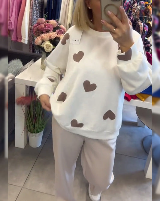 Sophie | Cozy Heart Print Lounge Set for Women