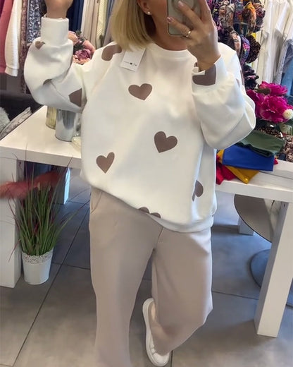 Sophie | Cozy Heart Print Lounge Set for Women