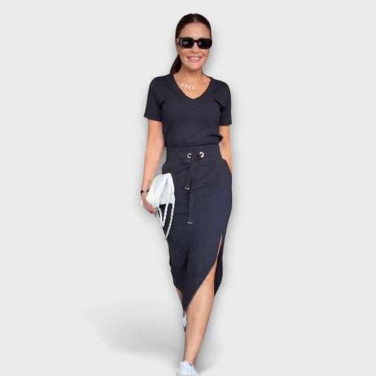 Sophie | Elegant Breezy V-Neck Top and Skirt Set for Women's Outfit