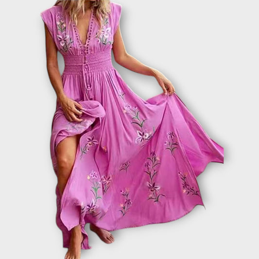 Sophie | Elegant Floral Summer Dress with Exquisite Embroidery