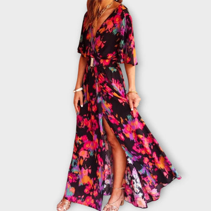 Sophie | Elegant Flowy Wrap Maxi Dress