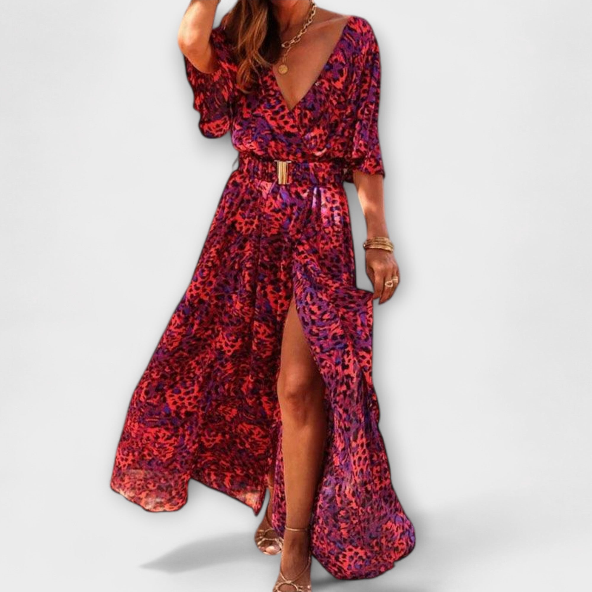 Sophie | Elegant Flowy Wrap Maxi Dress