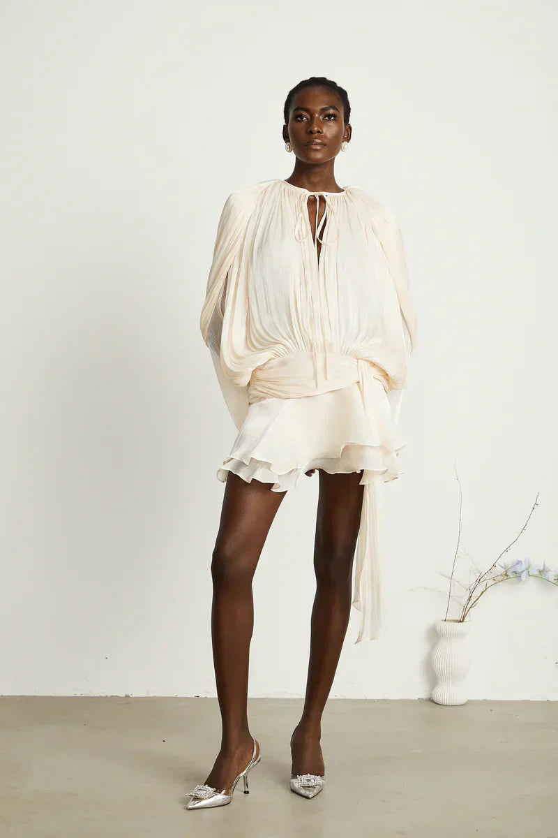 Sophie | Elegant Long Sleeve Satin Cocktail Dress
