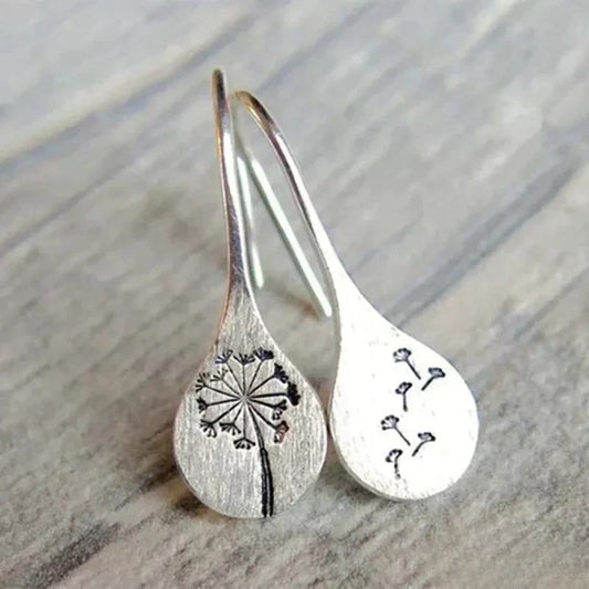 Sophie | Elegant Silver Dandelion Leaf Earrings for Women