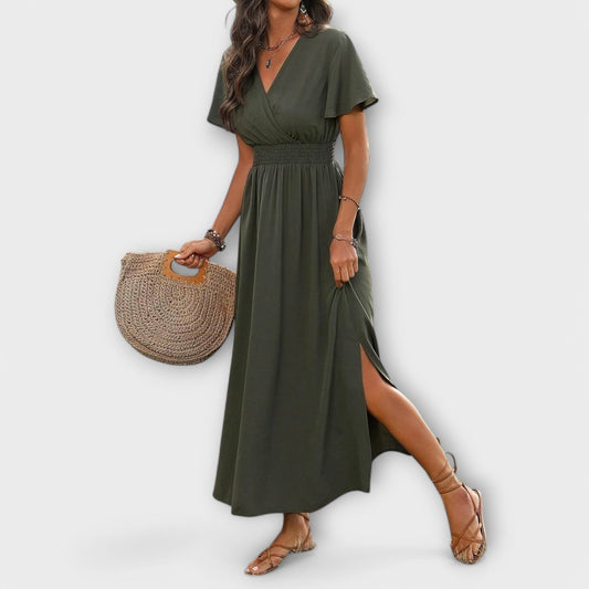 Sophie | Elegant V-Neck Summer Dress for Wedding Guests