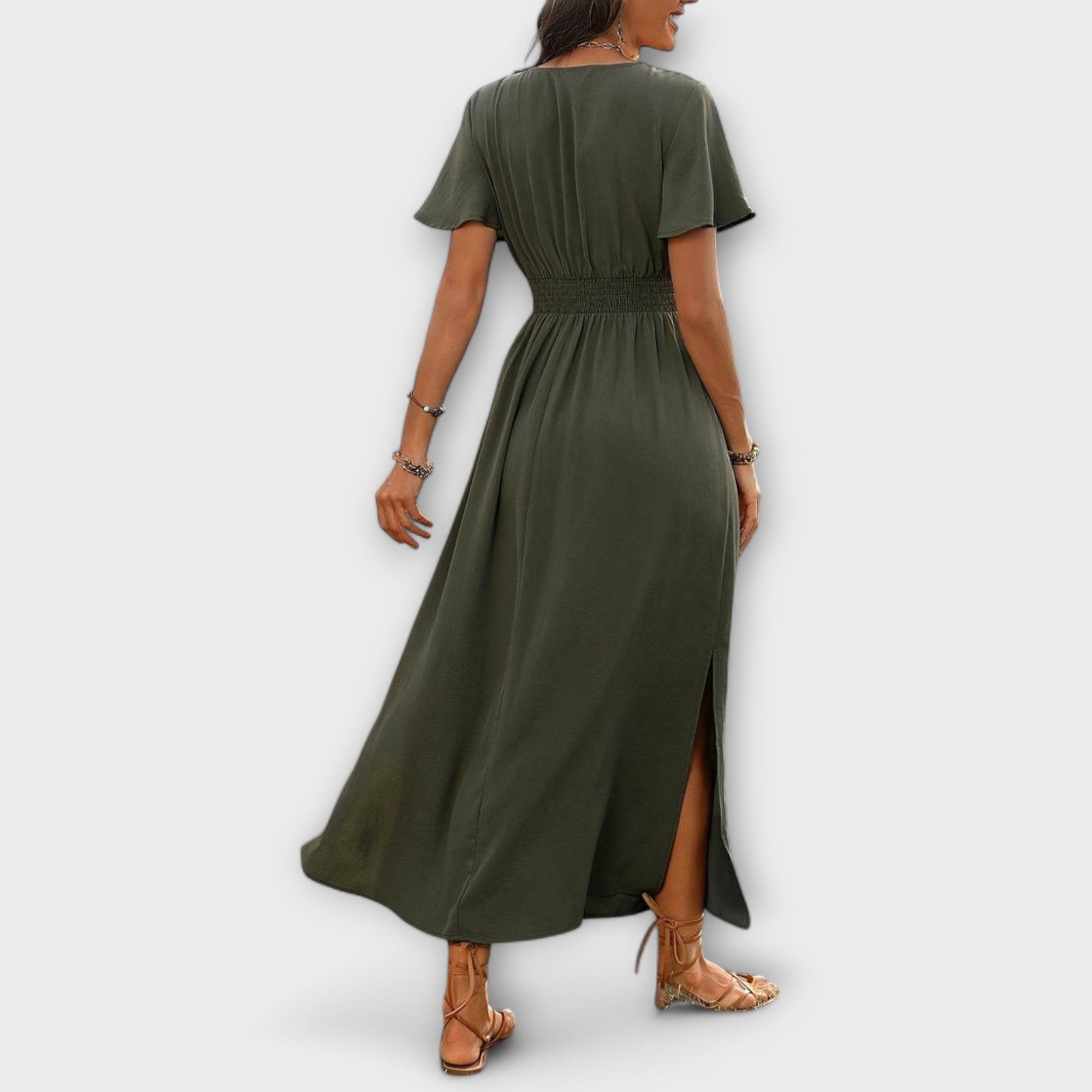 Sophie | Elegant V-Neck Summer Dress for Wedding Guests