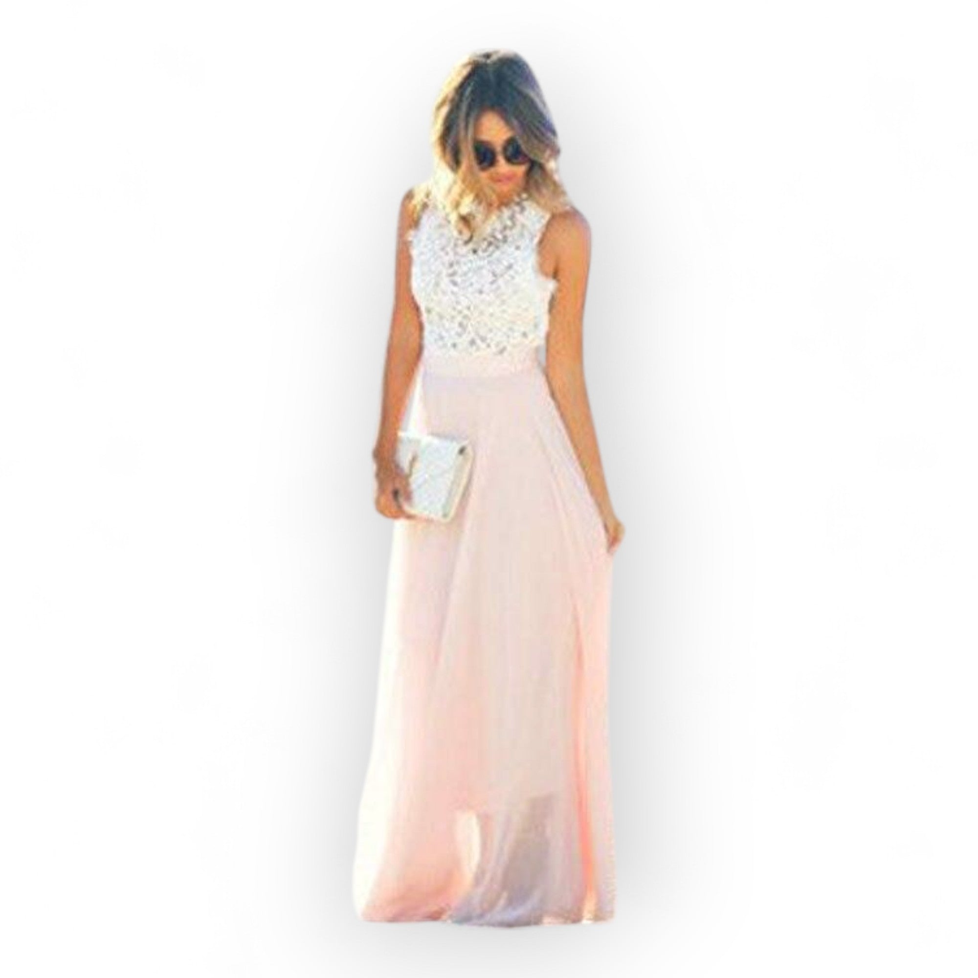 Sophie | Elegant White Lace Summer Dress for Women