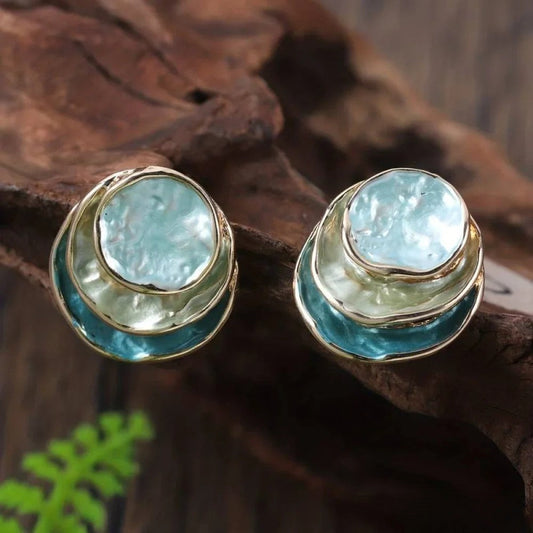 Hand-Painted Elegant Layered Earrings for Women