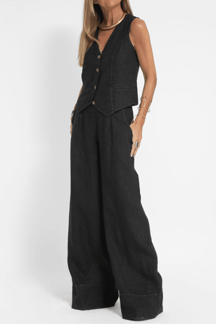 Sophie | Modern Elegant Women's Suit with Fitted Vest and Wide-Leg Pants