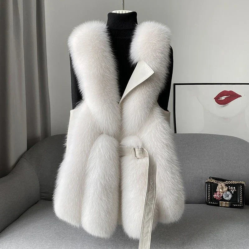Sophie | Plush Elegant Faux Fur Waistcoat for Women