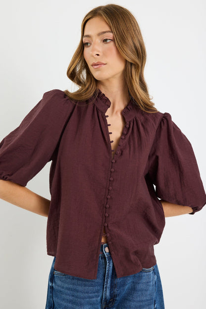 Sophie | Romantic Semi Sheer Puff Sleeve Blouse