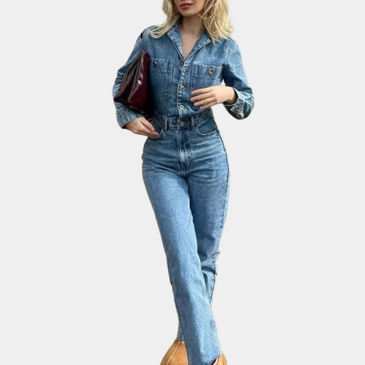 Sophie | Stylish Long Sleeve Denim Jumpsuit for Women