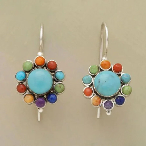 Round Turquoise Earrings