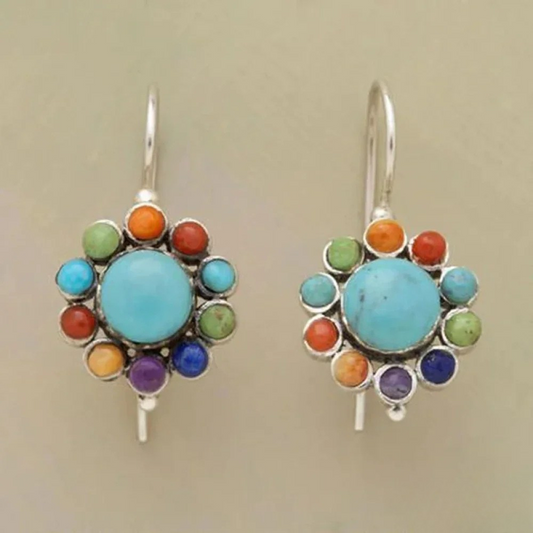 Round Turquoise Earrings