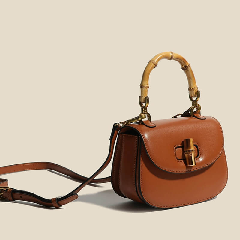Esme | Luxe Leather Bamboo Handbag