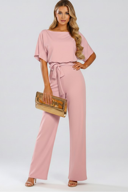Lena | Chic Belted Wide-Leg Jumpsuit
