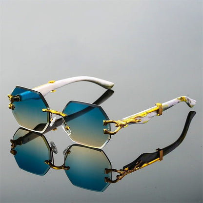 Vivienne | Leopard Frameless Retro Sunglasses