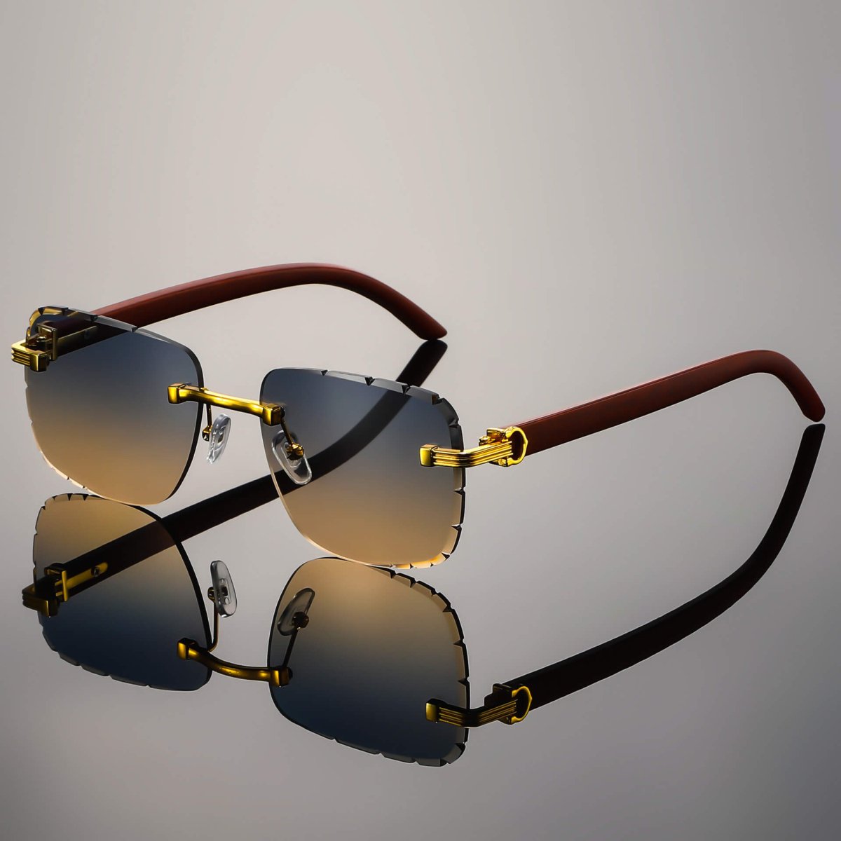 Freya | Napoli Rimless Retro Sunglasses