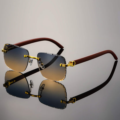 Freya | Napoli Rimless Retro Sunglasses