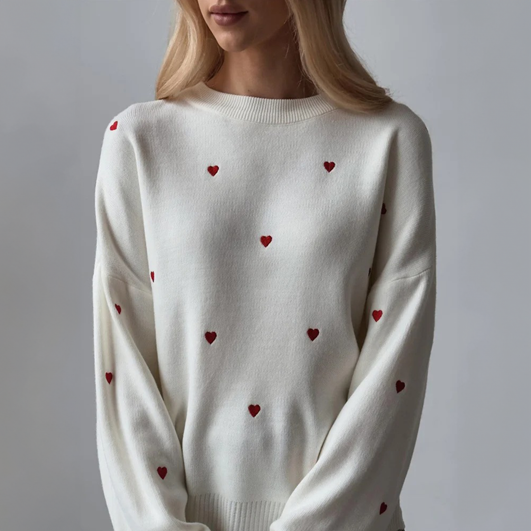 Vera | Heart Knit Pullover Sweater