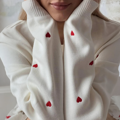 Vera | Heart Knit Pullover Sweater