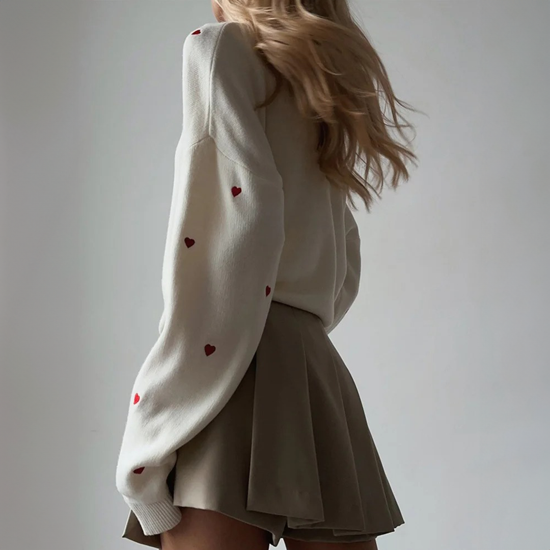 Vera | Heart Knit Pullover Sweater