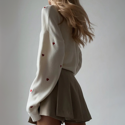 Vera | Heart Knit Pullover Sweater
