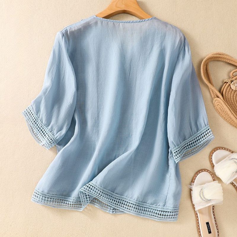 Esme | Elegant Cotton-Linen Blouse