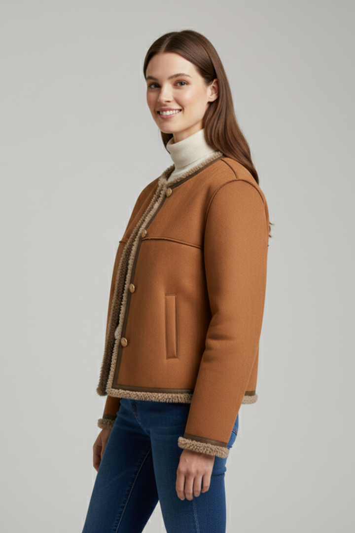 Lila | Chic Button-Down Jacket with Trim Edging