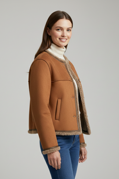 Lila | Chic Button-Down Jacket with Trim Edging