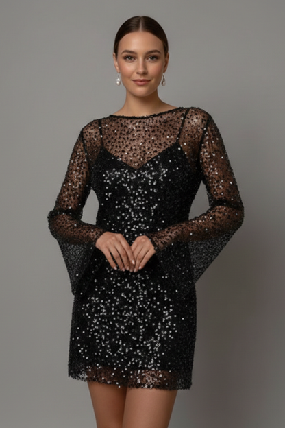 Lila | Mesh Overlay Mini Dress