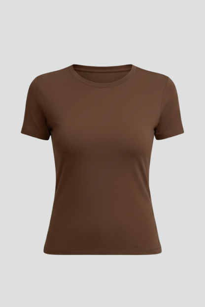 Lena | Fitted Round Neck T-Shirt
