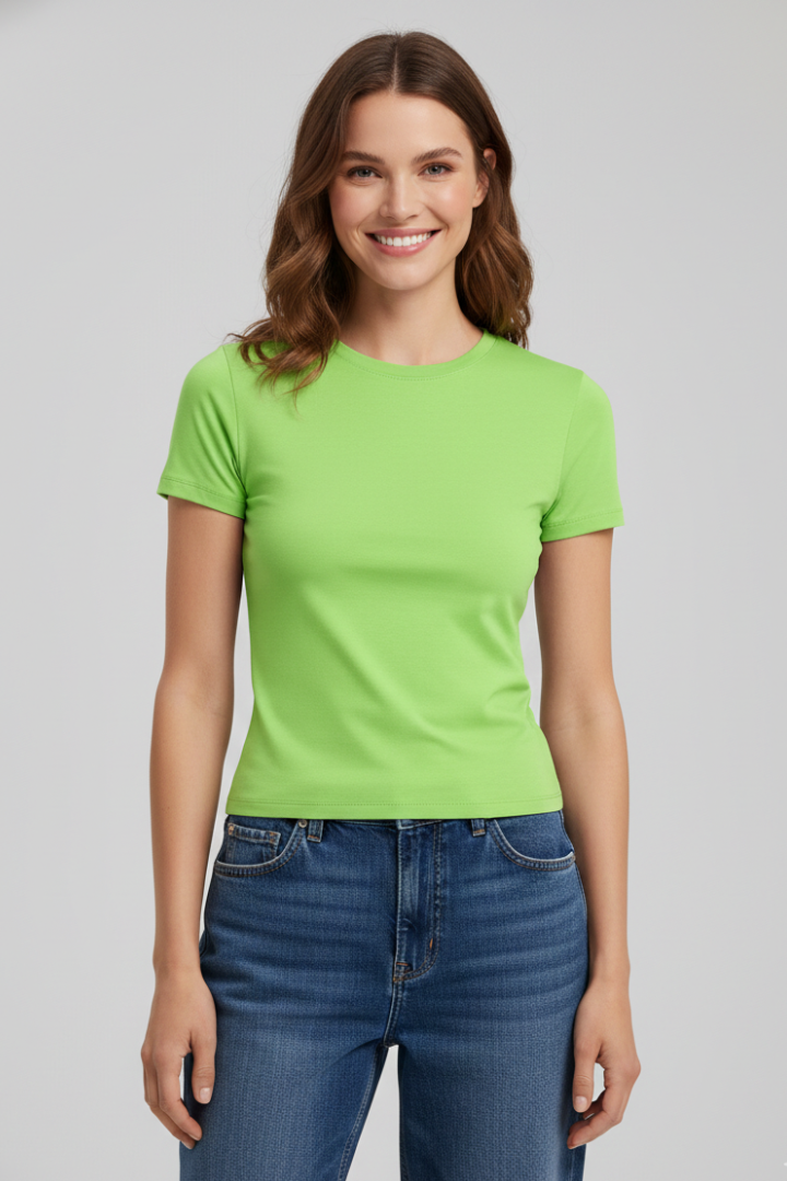 Lena | Fitted Round Neck T-Shirt
