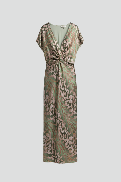 Lila | V Neck Knotted Ankle-Length Dress