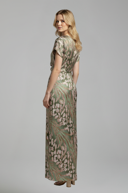 Lila | V Neck Knotted Ankle-Length Dress