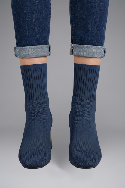 Lila | Ribbed Stretch Ankle Boots