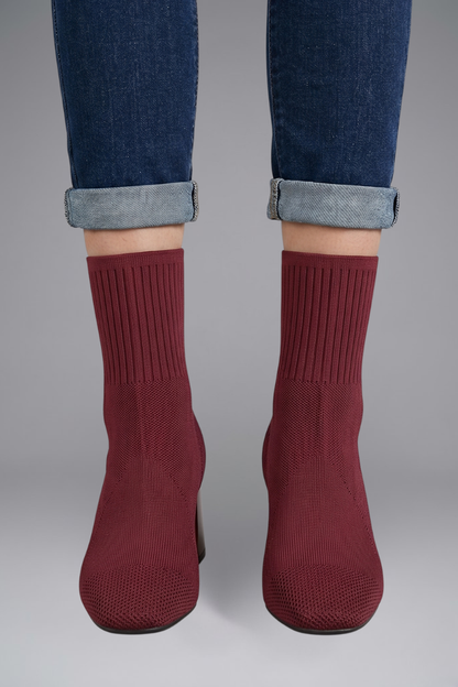 Lila | Ribbed Stretch Ankle Boots