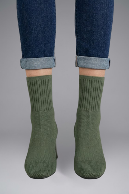Lila | Ribbed Stretch Ankle Boots