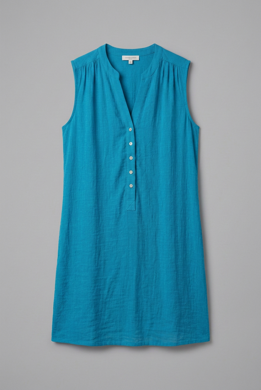 Lila | V-Neck Button Placket Beach Dress
