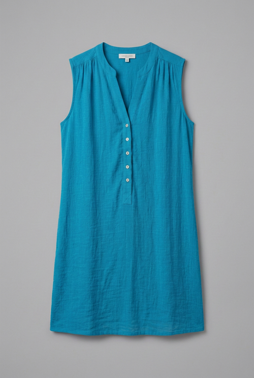 Lila | V-Neck Button Placket Beach Dress