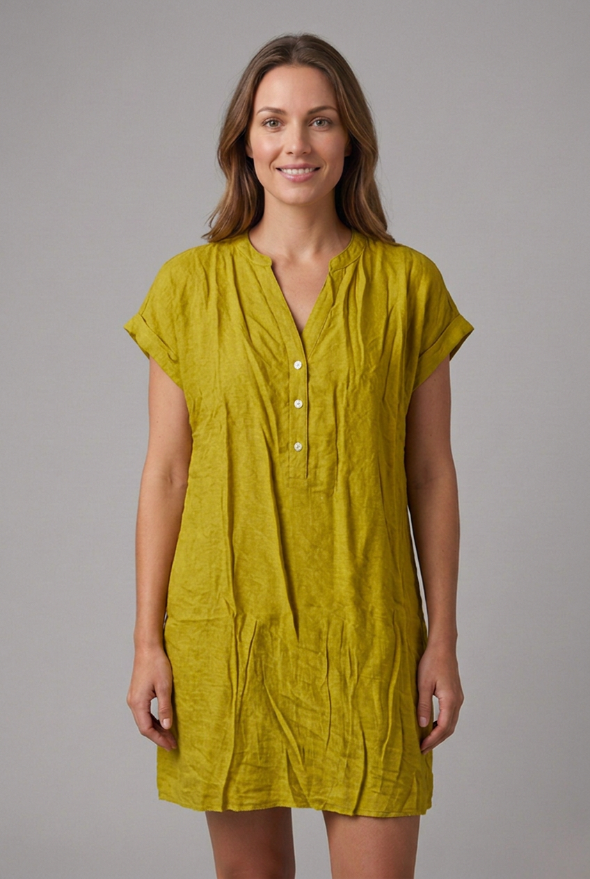Lila | V-Neck Button Placket Beach Dress