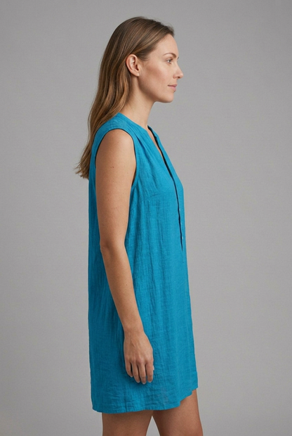 Lila | V-Neck Button Placket Beach Dress