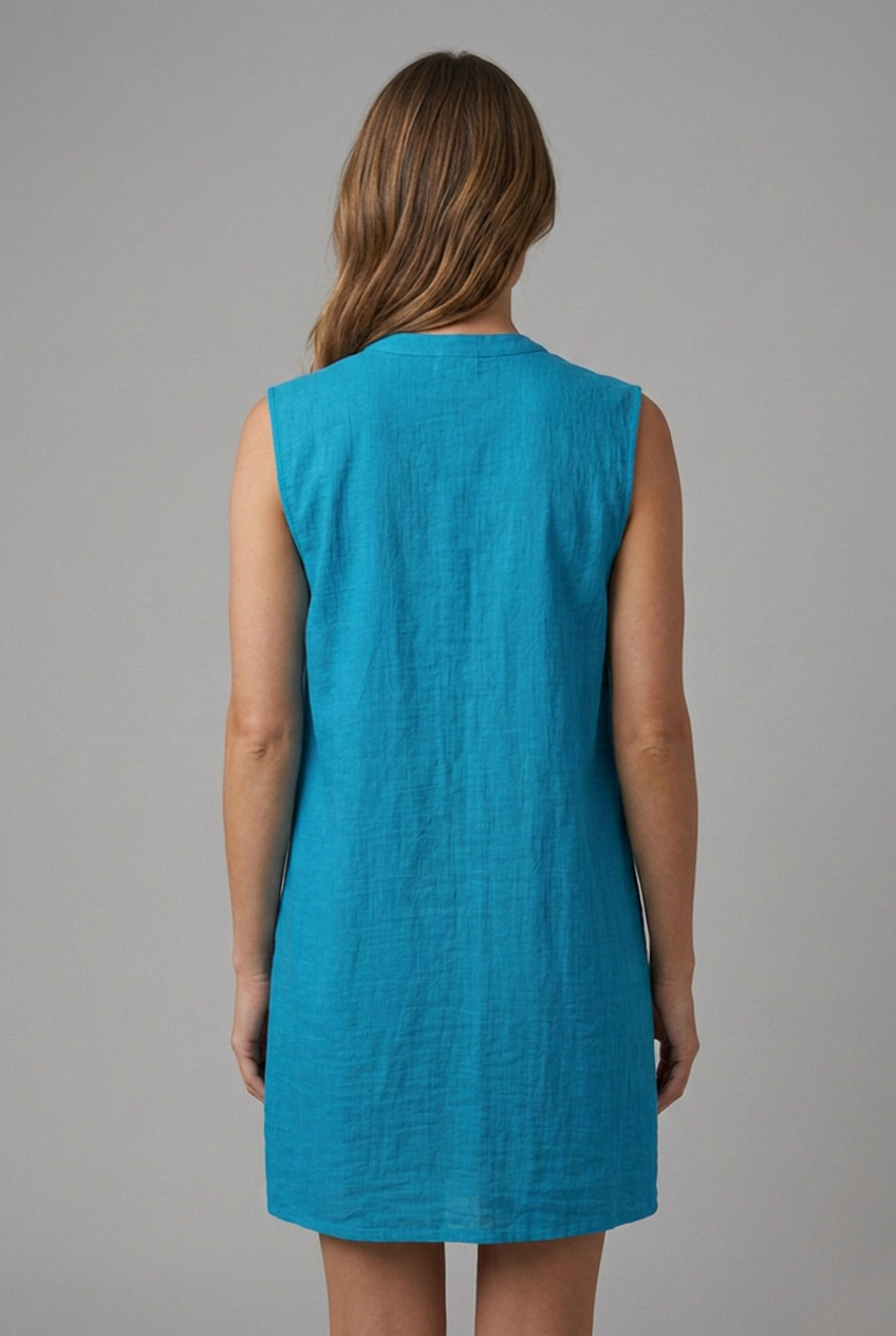 Lila | V-Neck Button Placket Beach Dress
